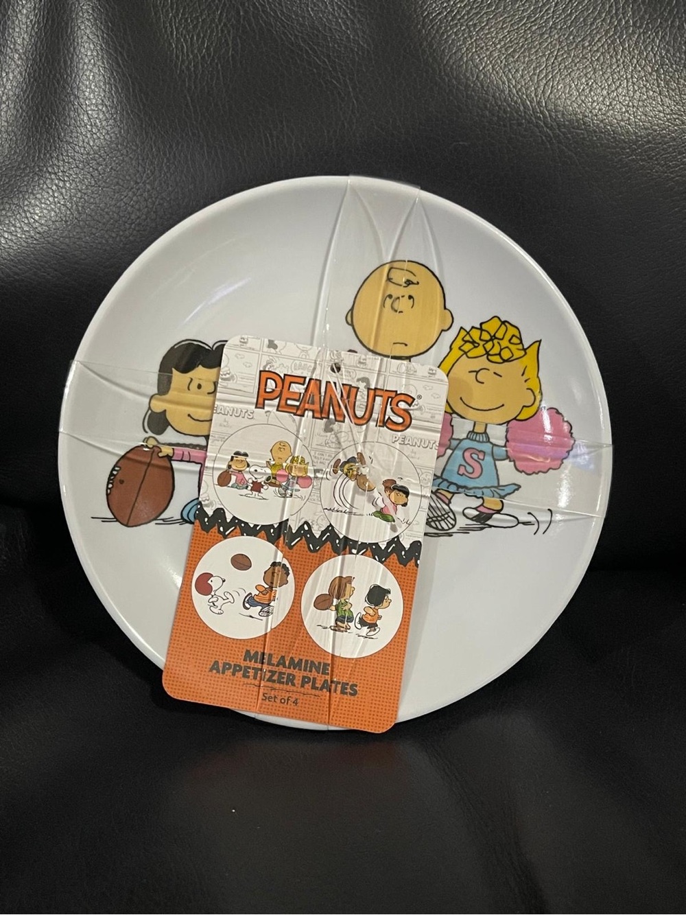 Peanuts Appetizer Plates (Set of 4) - Peanuts Football Appetizer Plates Ceramic